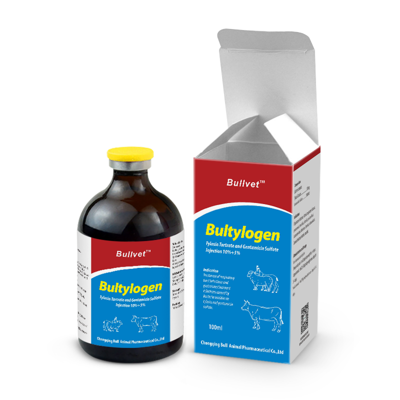 Tylosin Tartrate and Gentamicin Sulfate Injection 10%+50000IU
